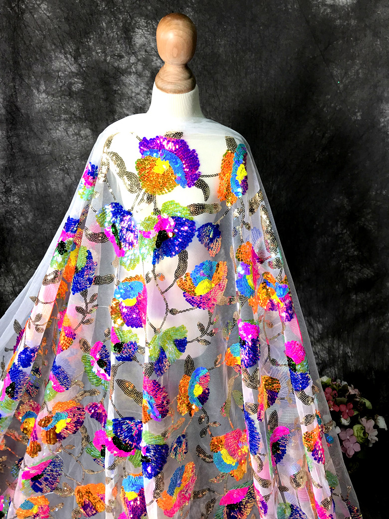 Crystal Mesh Fabric - Robe en maille brillante à paillettes