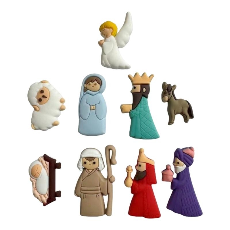 Christmas Craft Embellishment - G6KF 9PCS / Set Nativity Scene