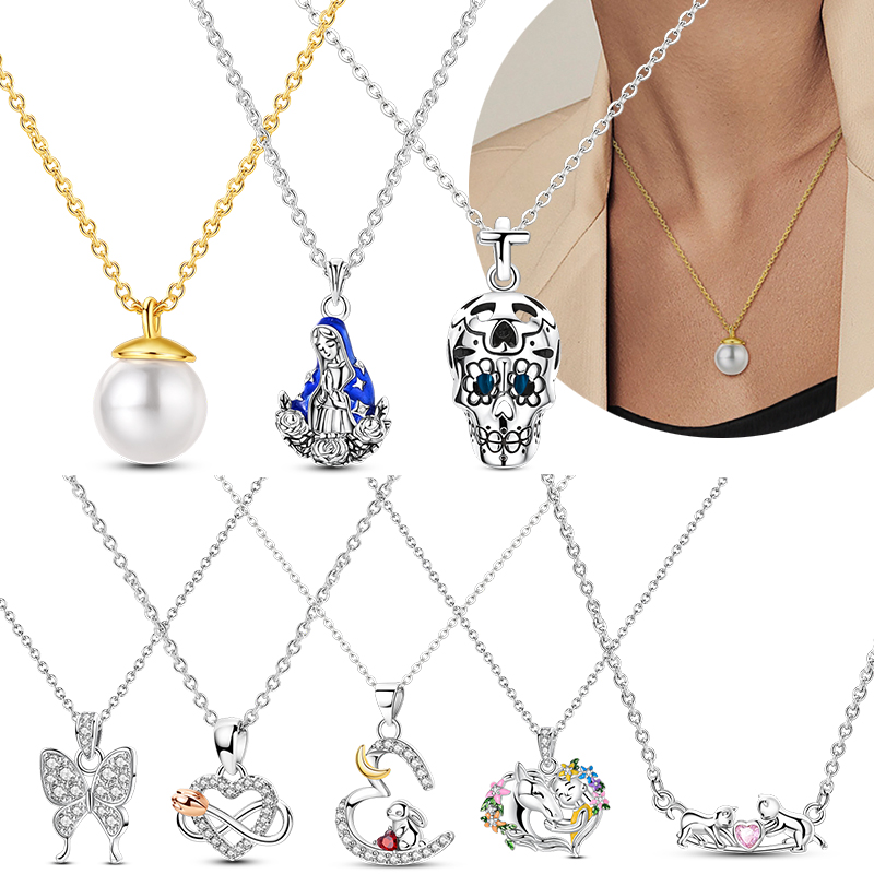 Pearl Trim Chain - Original 925 collier en argent Sterling