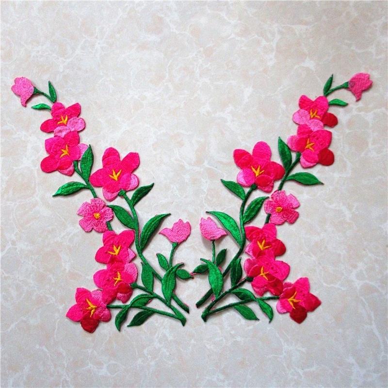 Applique Patch Flower - Jolis patchs brodés de fleurs bleues,