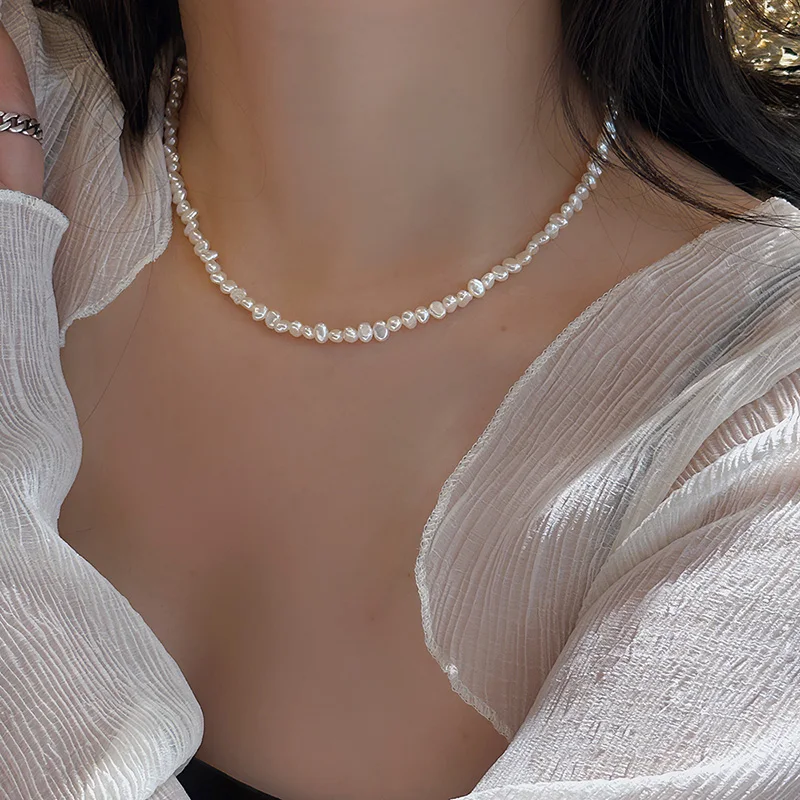 Pearl Trim Chain - Colliers de perles d'eau douce baroques