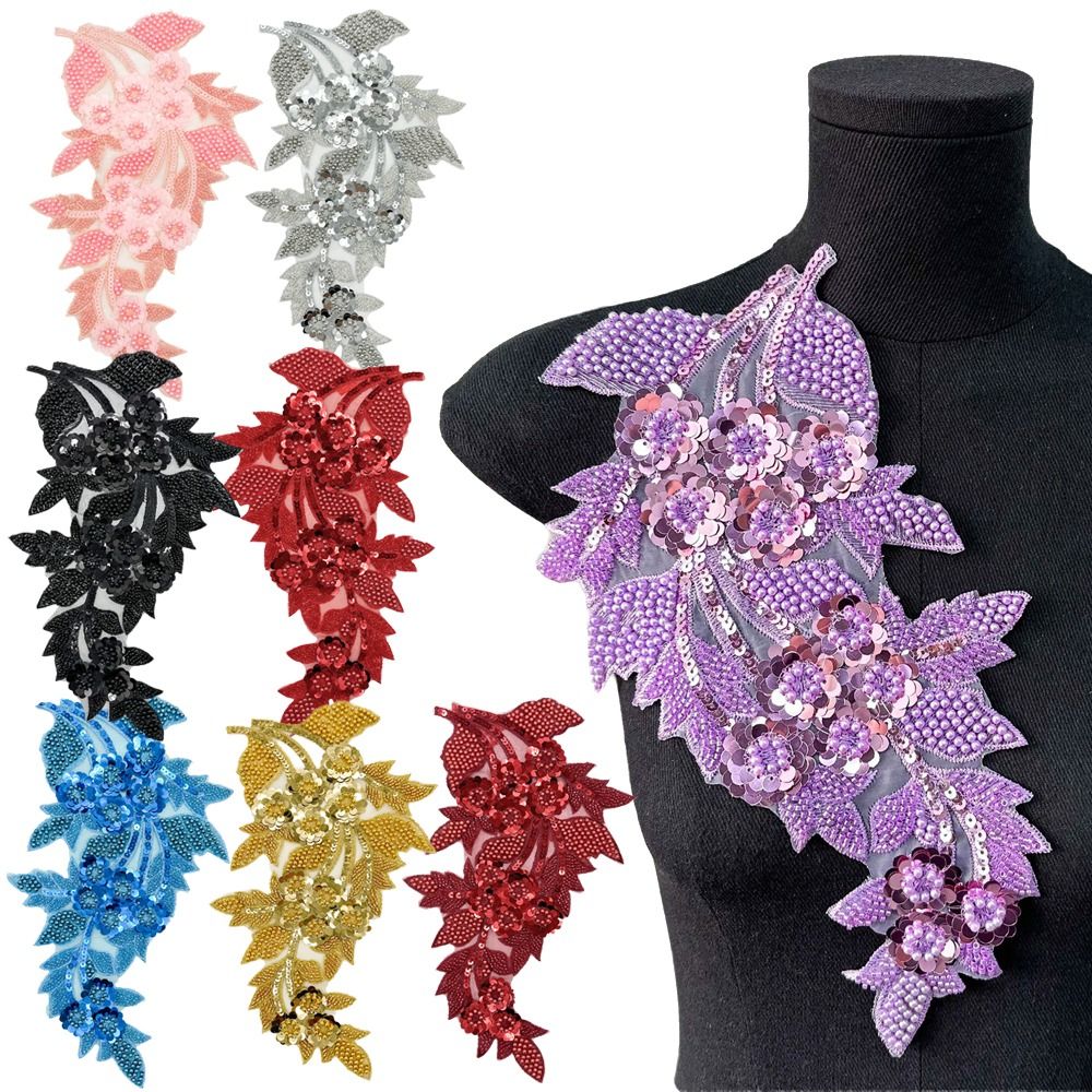 Applique Patch Flower - Patchs de fleurs 3D à sequins
