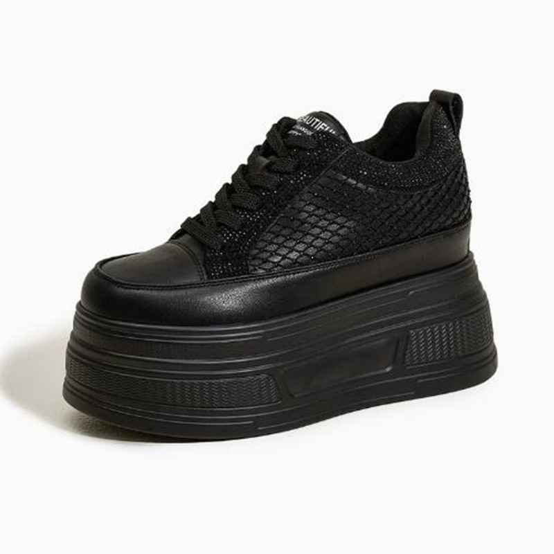 Crystal Mesh Fabric - Nouvelles Baskets Compensées Décontractées de Luxe