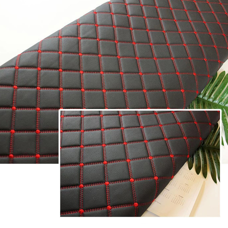 Embroidery Craft - Tissu en cuir PVC matelassé brodé