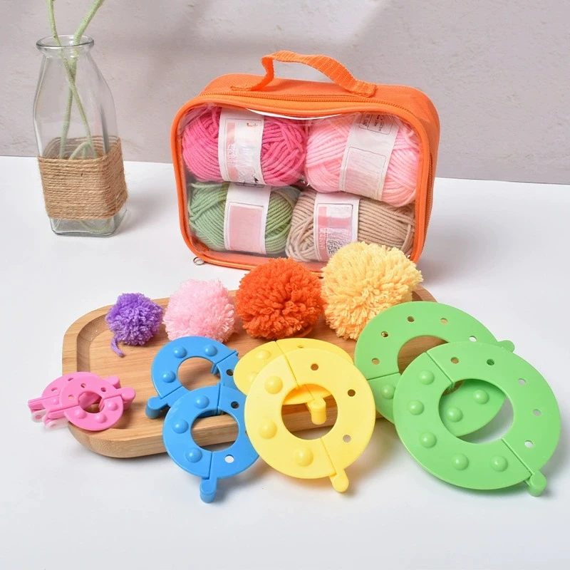 Pom Pom Maker Tool - 8 pièces 4 tailles peluches boule