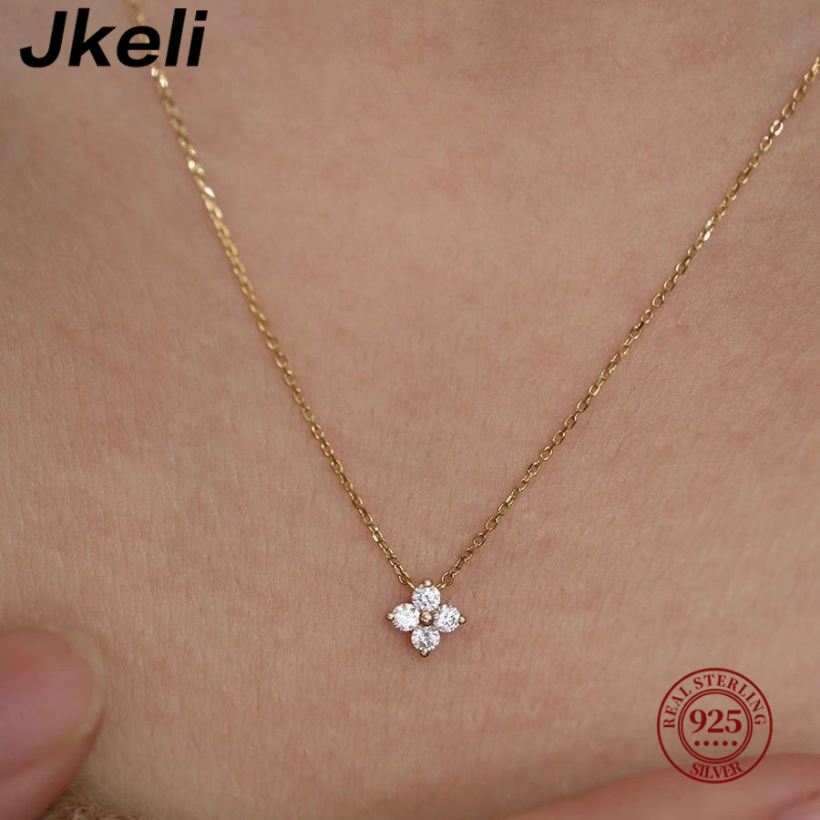 Pearl Trim Chain - Jkeli-Collier trèfle à quatre feuilles en
