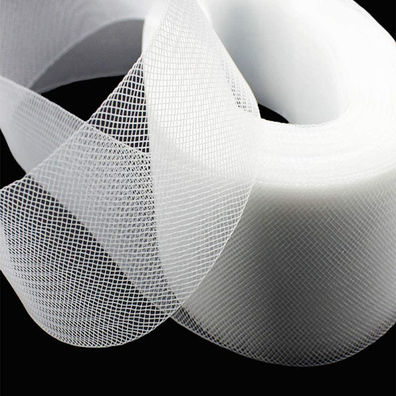 Crystal Mesh Fabric - 1-10cm plat plaine dur rigide crin