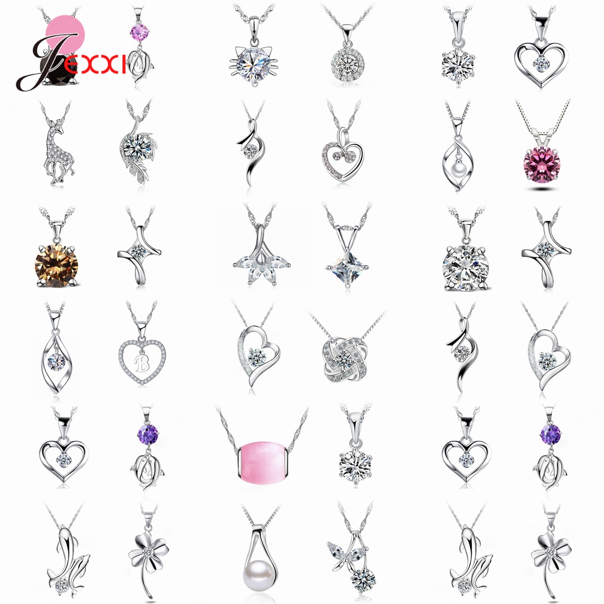 Pearl Trim Chain - Collier pendentif fleur en argent regardé