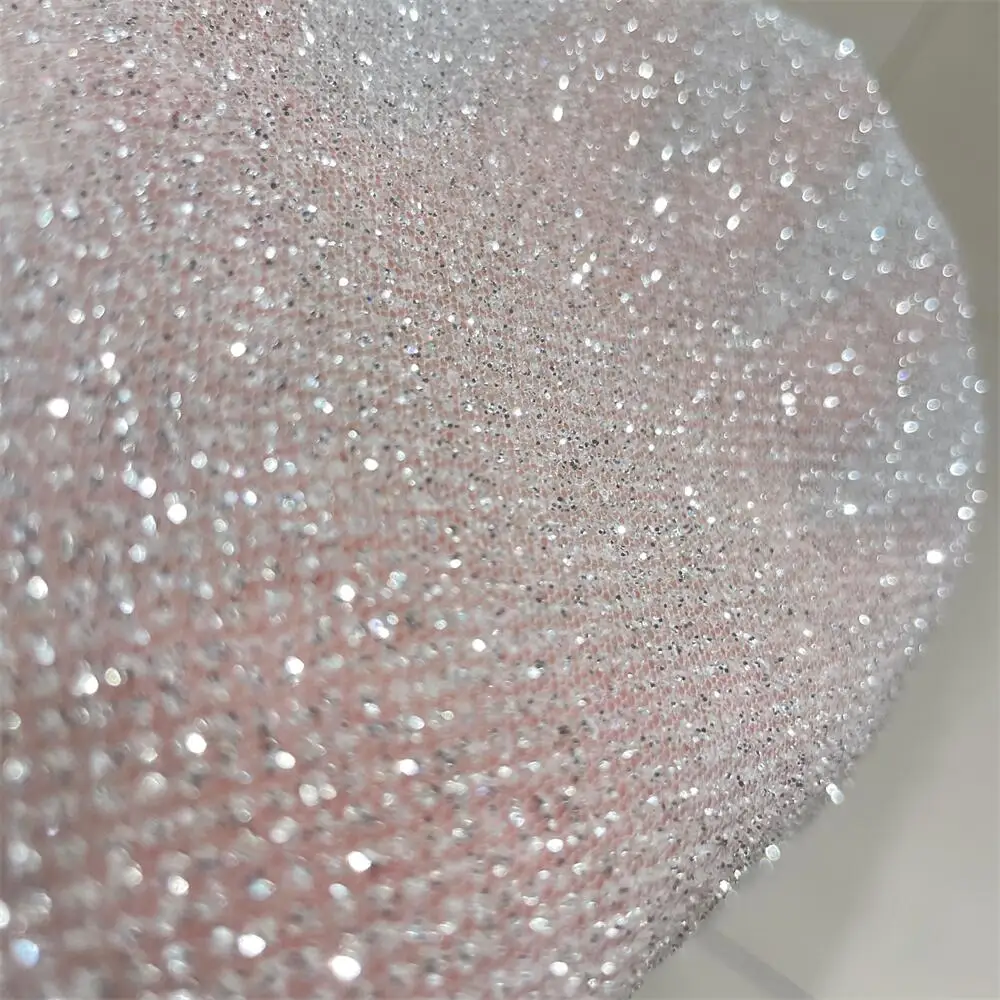 Crystal Mesh Fabric - Fil de filet à paillettes argentées