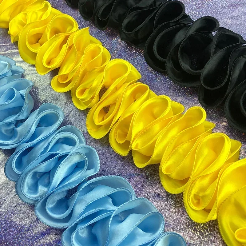 Fringe Ribbon Sewing - Garniture à volants plissés, satin brillant,