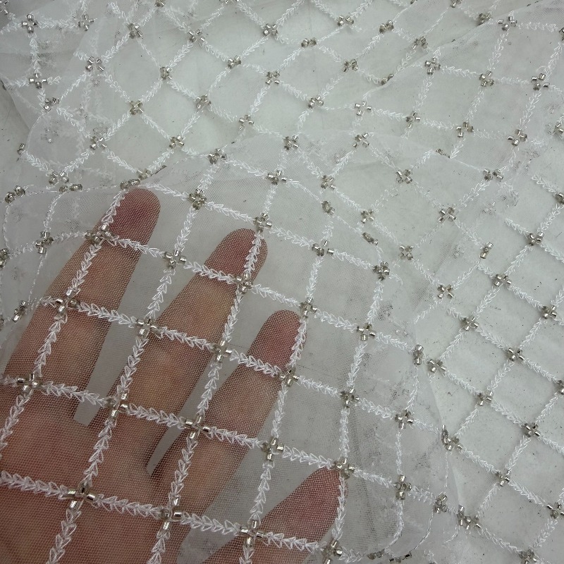 Tissu en maille Ripstop brodé  - Crystal Mesh Fabric avis et prix