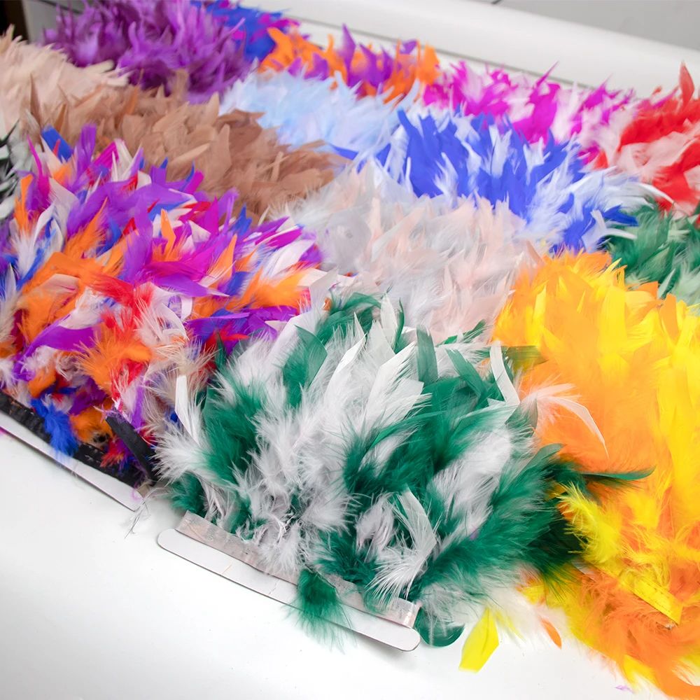 Ruban de plumes de dinde bicol - Feather Trim Marabou avis et prix