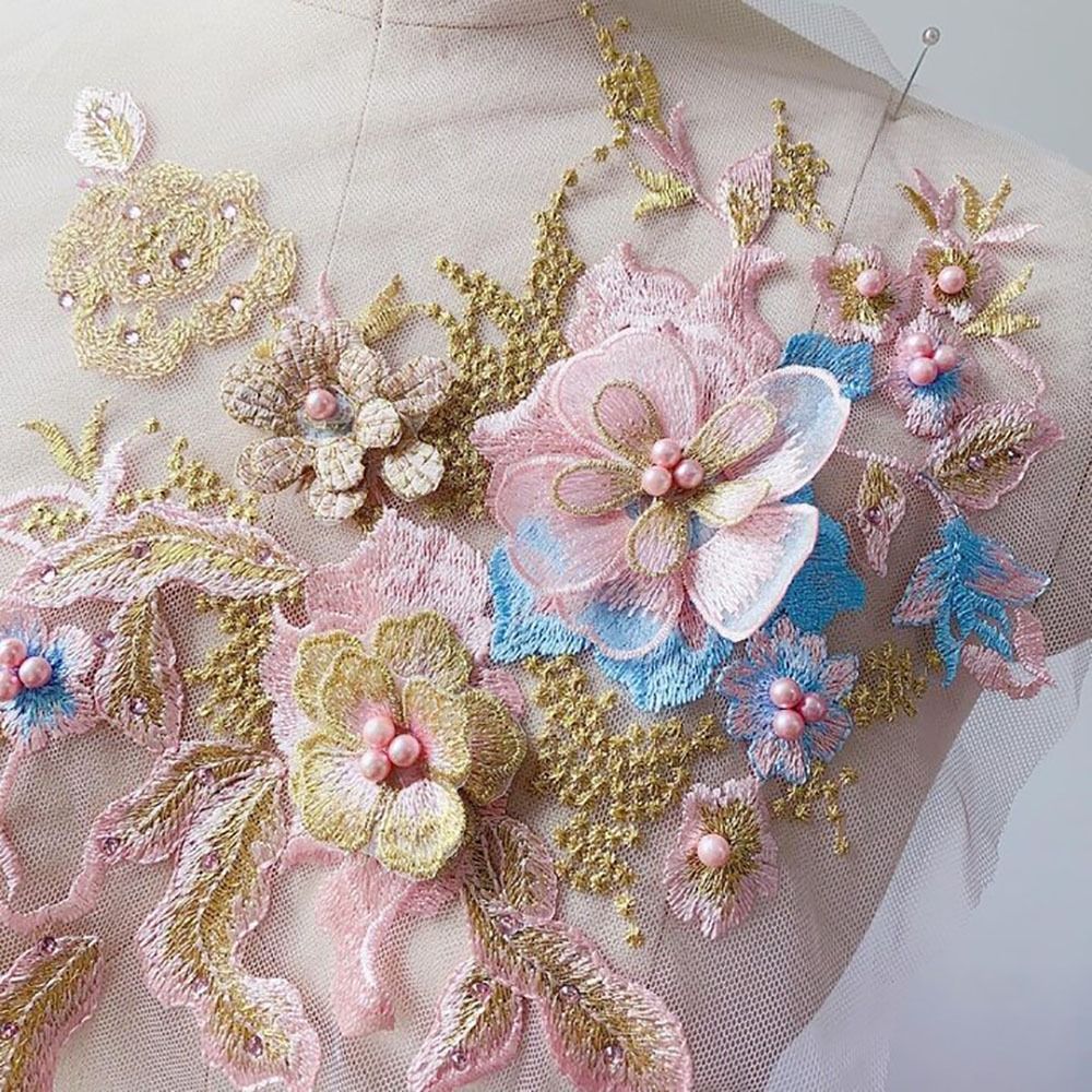 Tissu en dentelle perlée à fle - Applique Patch Flower avis et prix