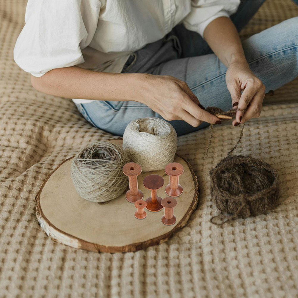 Ensemble de 7 bobines en bois, - Embroidery Craft avis et prix