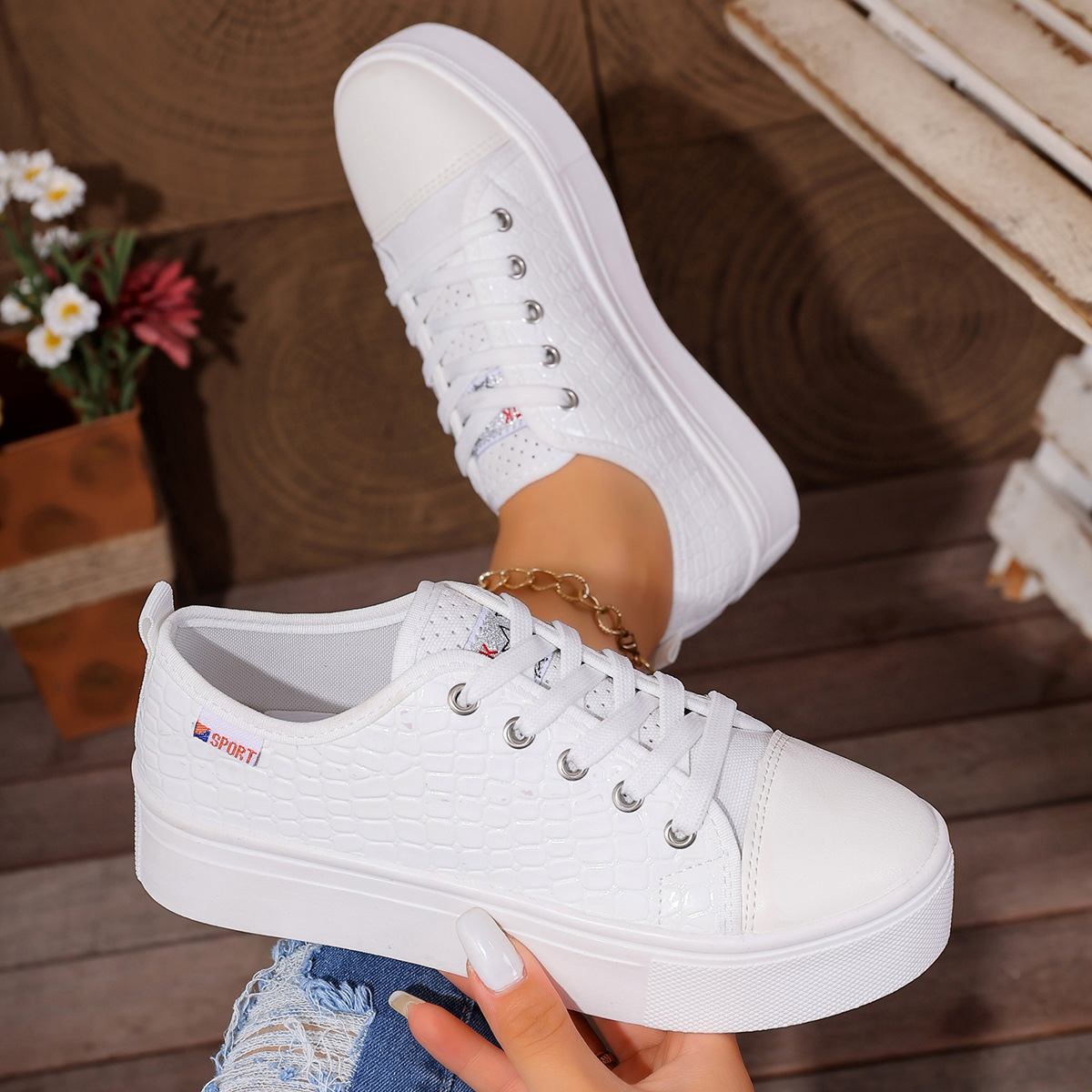 Nouvelles chaussures simples p - Guipure Lace Panel avis et prix