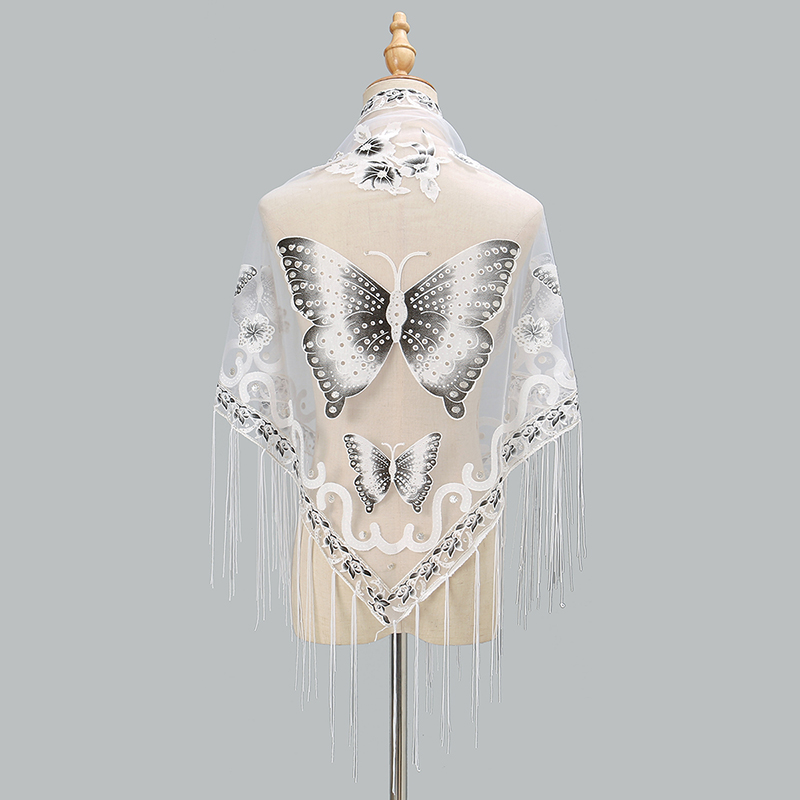 Châle Triangle en Dentelle Bro - Tassel Fringe Trim avis et prix