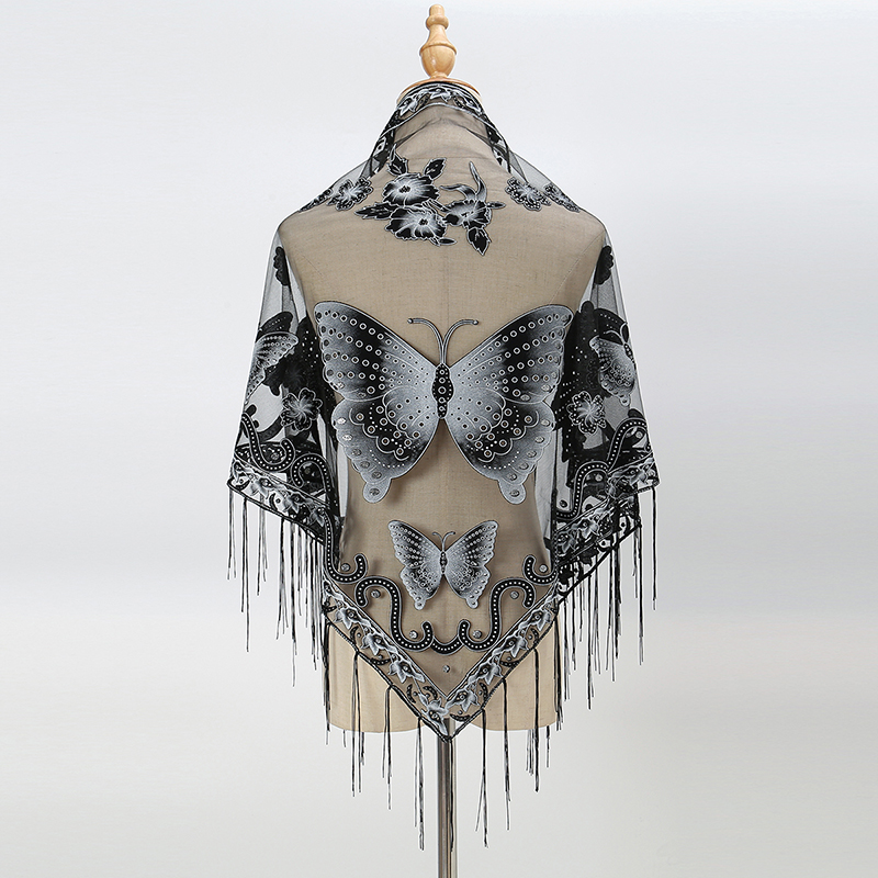 Châle Triangle en Dentelle Bro - Tassel Fringe Trim avis et prix