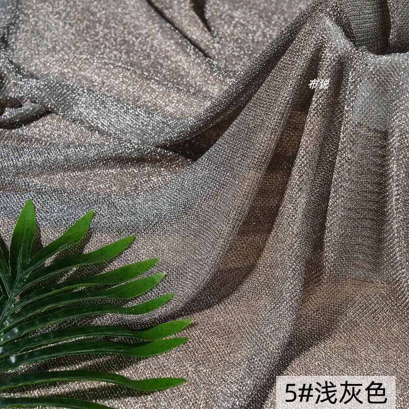 Tissu gris clair métallisé ext - Crystal Mesh Fabric avis et prix