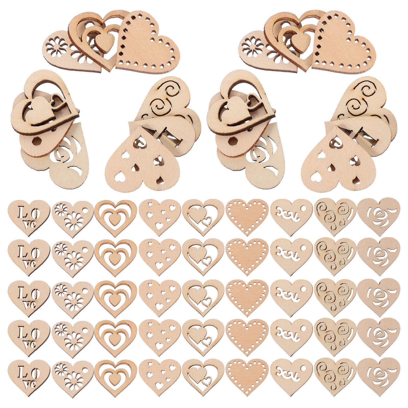 1 ensemble de tranches de cœur - Christmas Craft Embellishment avis et prix