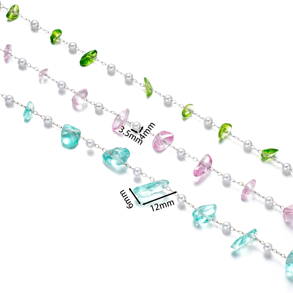 Pierre de verre cristal et per - Pearl Trim Chain avis et prix
