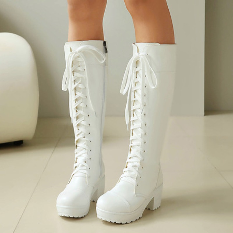 Bottes de combat hautes à lace - Guipure Lace Panel avis et prix